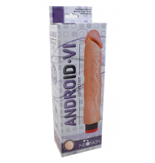 Вибратор-реалистик без мошонки ANDROID VI - 23,2 см.