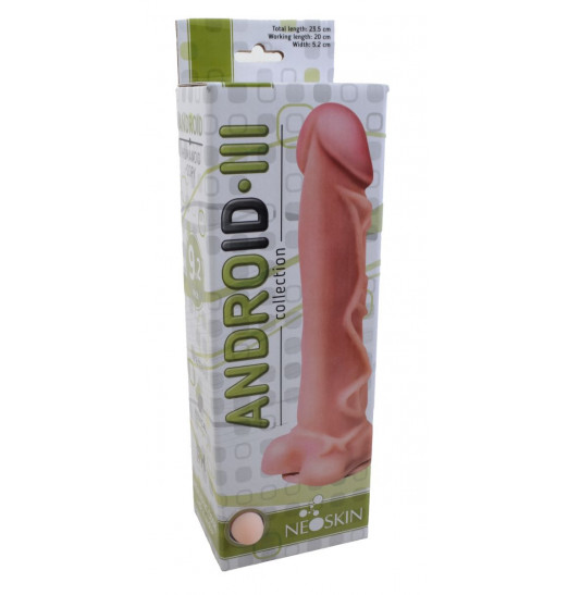 Фаллоимитатор на присоске ANDROID III с крупными венами - 23,5 см.