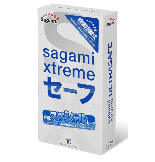 Презервативы Sagami Xtreme Ultrasafe с двойным количеством смазки - 10 шт. Презервативы Sagami Xtreme Ultrasafe с двойным количеством смазки - 10 шт.