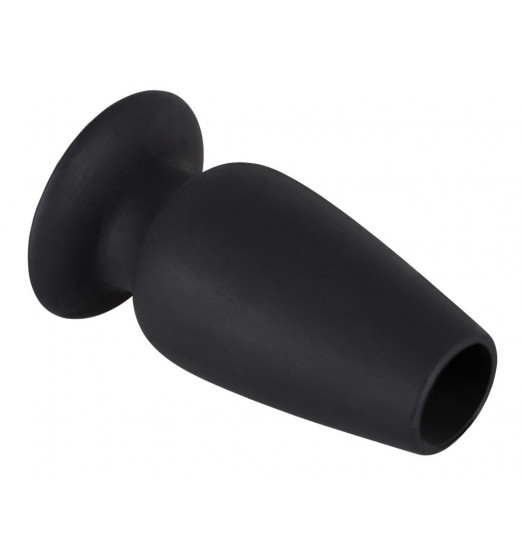 Чёрная анальная пробка-тоннель Lust Tunnel M - 10 см.