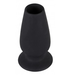 Чёрная анальная пробка-тоннель Lust Tunnel M - 10 см.