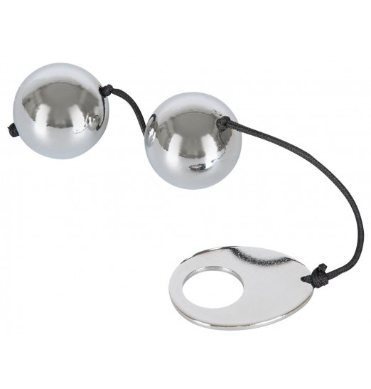 Металлические вагинальные шарики на сцепке