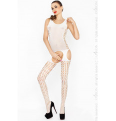 Игривый комбинезон с круглыми вырезами на чулках и по бокам