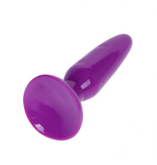 Фиолетовая анальная пробка с присоской - 13,5 см.