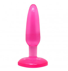 Розовая анальная пробка с присоской - 15 см.