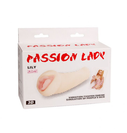 Вибрирующий мастурбатор-вагина с нежными губками Lily - 18 см.