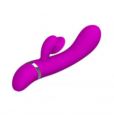 Вибратор Pretty Love Bert с клиторальным отростком - 18,8 см.