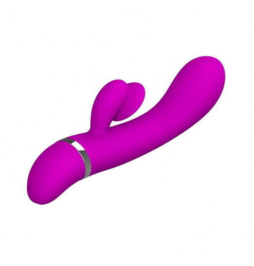 Вибратор Pretty Love Bert с клиторальным отростком - 18,8 см.