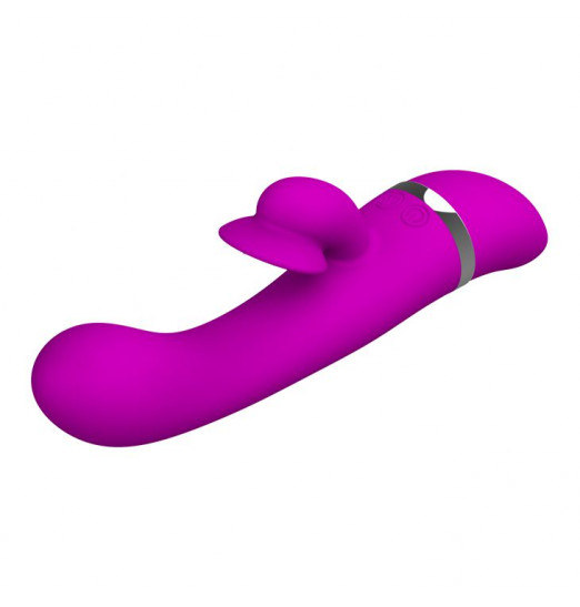 Вибратор Pretty Love Bert с клиторальным отростком - 18,8 см.