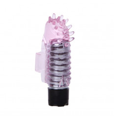 Розовый вибростимулятор с шипиками на палец