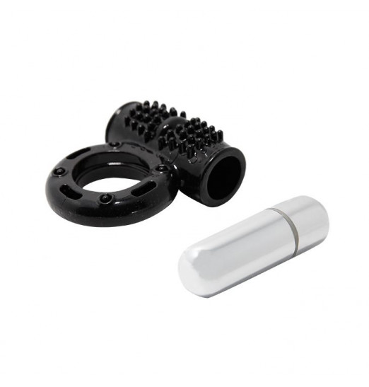 Черное эрекционное кольцо с 10 режимами вибрации Черное эрекционное кольцо с 10 режимами вибрации