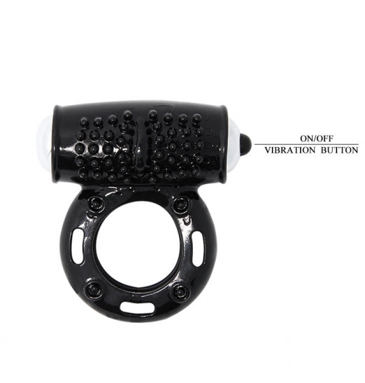 Черное эрекционное кольцо с 10 режимами вибрации Черное эрекционное кольцо с 10 режимами вибрации