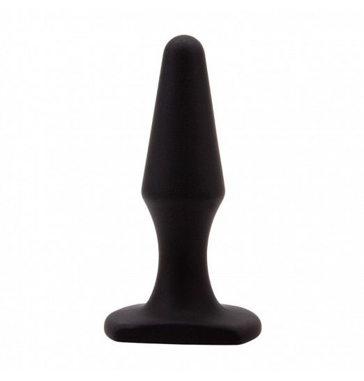 Черная силиконовая анальная пробка - 10,5 см.
