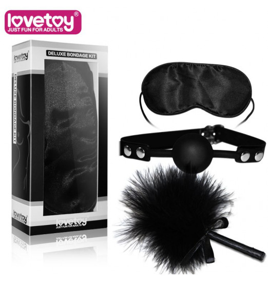 Набор для БДСМ-игр: маска, кляп, пёрышко