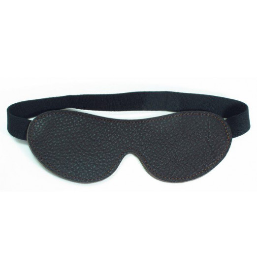 Коричневая кожаная маска на глаза на резинке