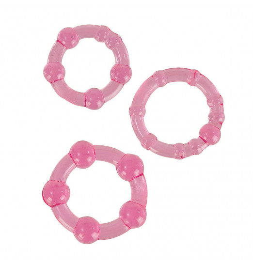 Набор из трех розовых колец разного размера Island Rings