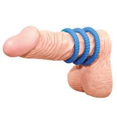 Набор из трех синих силиконовых колец Lust