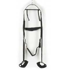 Черные секс-качели из широких ремней