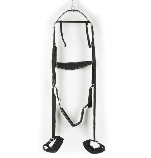 Черные секс-качели из широких ремней Черные секс-качели из широких ремней