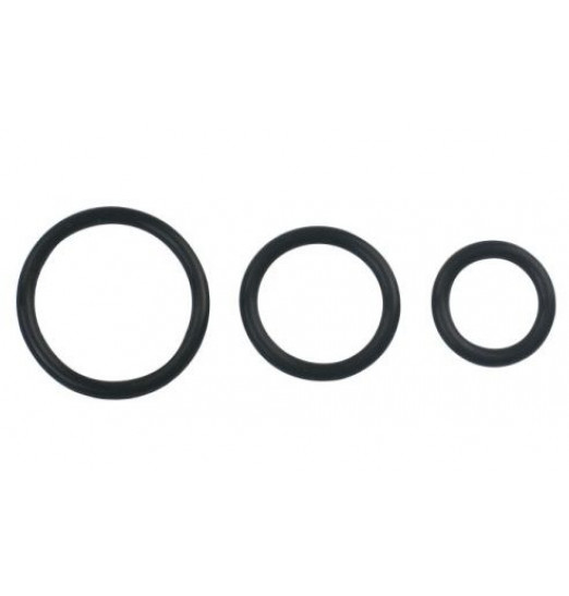 Набор из 3 чёрных колец различного диаметра Набор из 3 чёрных колец различного диаметра