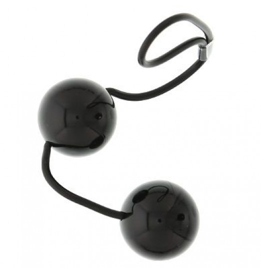 Чёрные вагинальные шарики на мягкой сцепке GOOD VIBES PERFECT BALLS