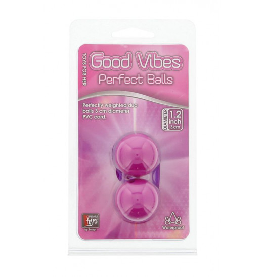 Фиолетовые вагинальные шарики на мягкой сцепке GOOD VIBES PERFECT BALLS