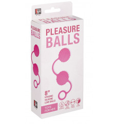 Розовые вагинальные шарики с ребристым рельефом