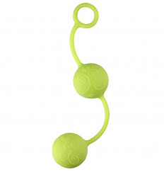 Зелёные вагинальные шарики с завитушками на поверхности