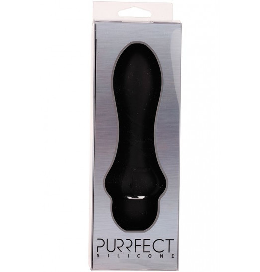 Чёрный вибромассажер для анальной стимуляции PURRFECT SILICONE ANAL VIBRATOR BLACK - 12,7 см.