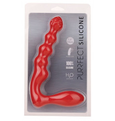 Красный силиконовый стимулятор PURRFECT SILICONE - 19 см.