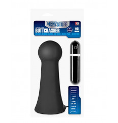 Большая чёрная вибропробка MENZSTUFF VIBRATING BUTTCRASHER BULBOUS - 20 см.