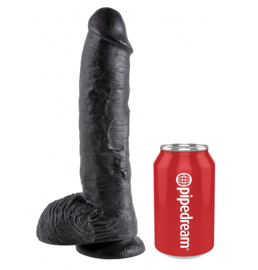 Реалистичный чёрный фаллоимитатор-гигант 10 Cock with Balls - 25,4 см. Реалистичный чёрный фаллоимитатор-гигант 10 Cock with Balls - 25,4 см.