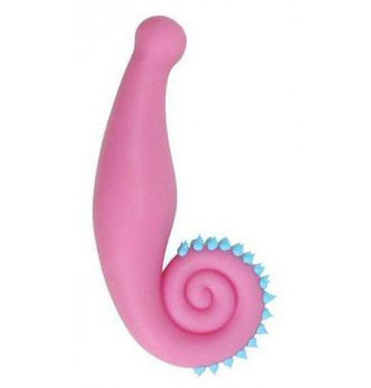Розовый стимулятор Dragon Lover с шипиками - 15,5 см.