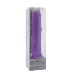 Фиолетовый вибратор-реалистик PURRFECT SILICONE CLASSIC 8.5INCH - 21,5 см.