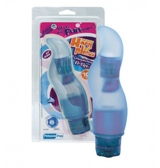 Извилистый голубой вибратор для стимуляции точки G - 16,5 см. Извилистый голубой вибратор для стимуляции точки G - 16,5 см.