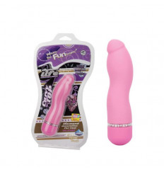 Розовый мини-вибратор с утолщённой и чуть изогнутой головкой - 12 см.