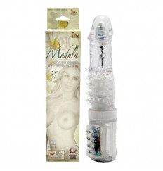 Прозрачный вибратор-ротатор с шипами в основании Modula - 16,5 см.