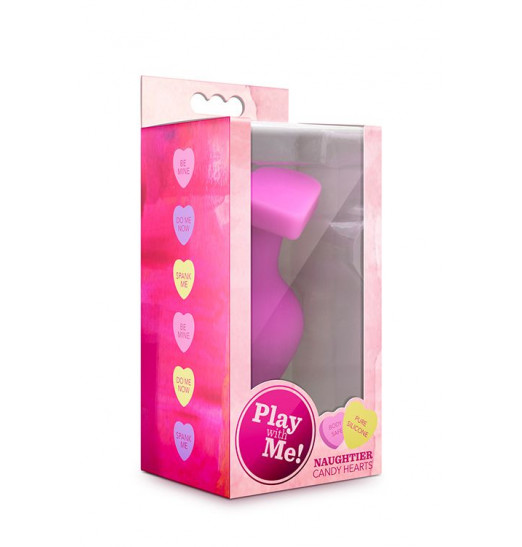 Розовый анальный плаг с основанием-сердечком RIDE ME - 10,6 см.