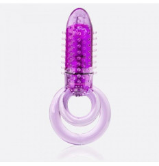 Фиолетовое виброкольцо с подхватом мошонки DOUBLE O 8 PURPLE