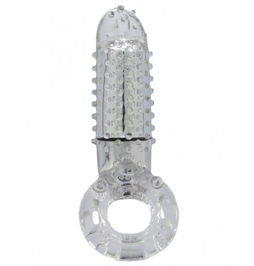 Прозрачное эрекционное кольцо с вибрацией и пальчиком OYEAH CLEAR Прозрачное эрекционное кольцо с вибрацией и пальчиком OYEAH CLEAR