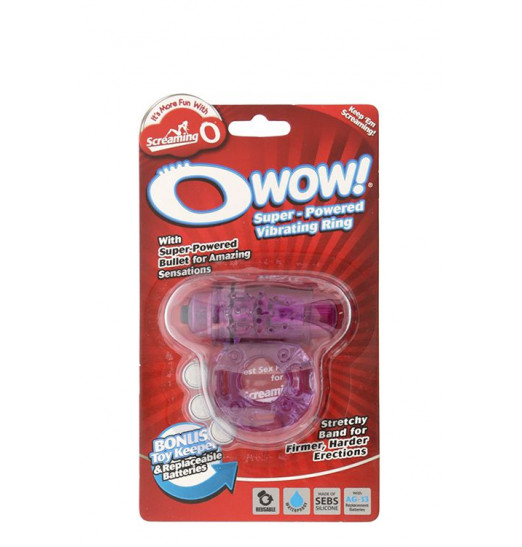 Фиолетовое эрекционное виброкольцо OWOW PURPLE