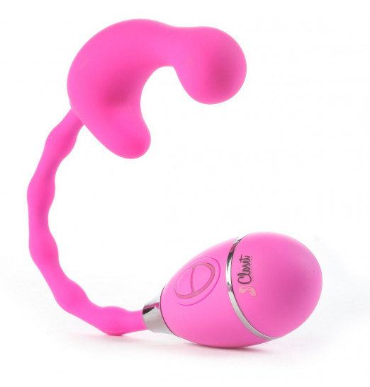 Розовый вибростимулятор на гибкой ручке THE CELINE GRIPPER