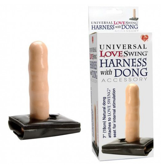 Телесный фаллоимитатор с креплением на качели Love Swing - 18 см.