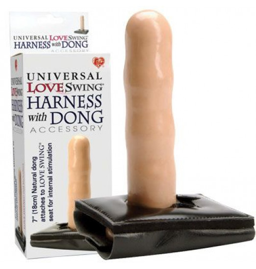 Телесный фаллоимитатор с креплением на качели Love Swing - 18 см.
