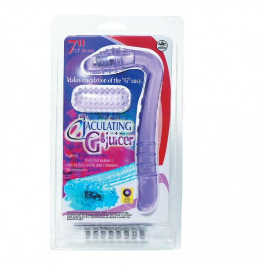 Фиолетовый вибростимулятор G-точки с силиконовой насадкой Фиолетовый вибростимулятор G-точки с силиконовой насадкой