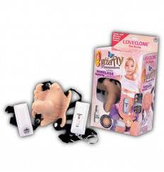 Телесная вибробабочка с фаллосом BUTTERFLY POSSESSION WITH WIRELESS REMOTE CONTROL