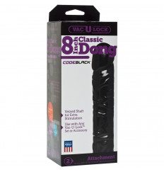 Насадка-фаллоимитатор Vac-U-Lock CodeBlack 8 Inch Classic Dong - 19,3 см.