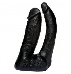 Черная насадка-фаллоимитатор для двойной стимуляции Double Penetrator - 16 см.