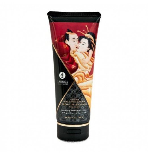 Массажный крем для тела с ароматом клубники и шампанского Sparkling Strawberry Wine - 200 мл.