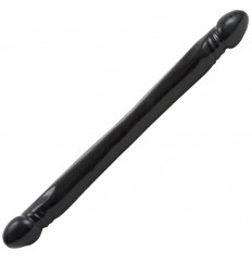 Чёрный двусторонний фаллоимитатор Double Header Smooth - 44,5 см.